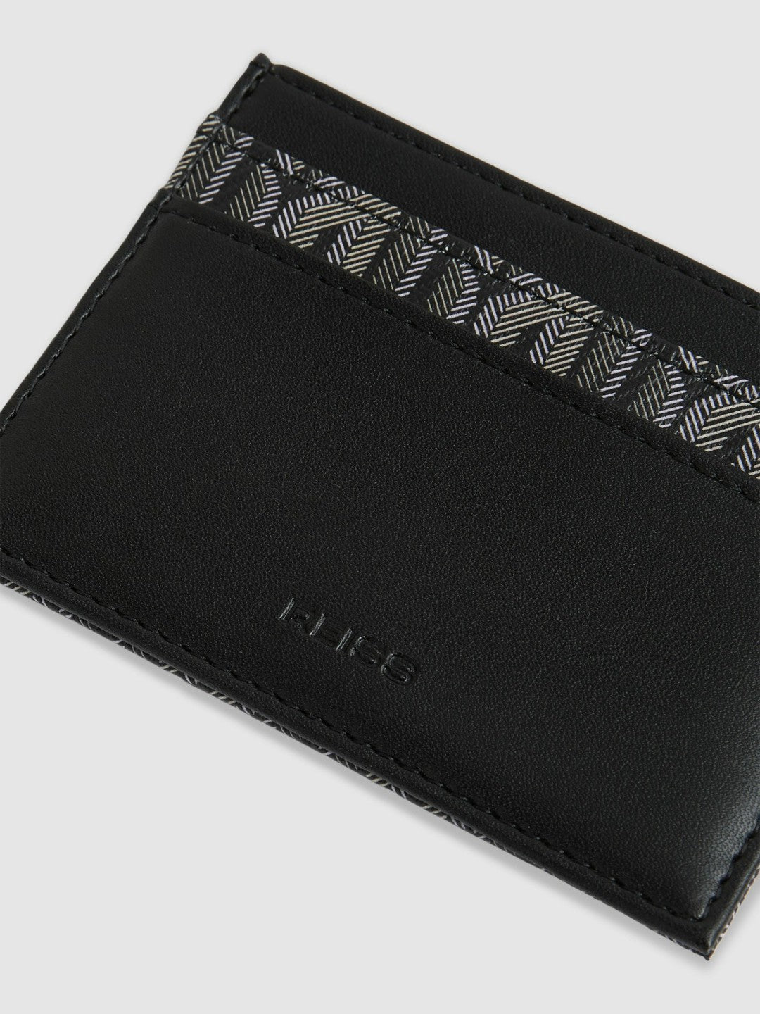 Men Monogram Canvas Card Holder in Black