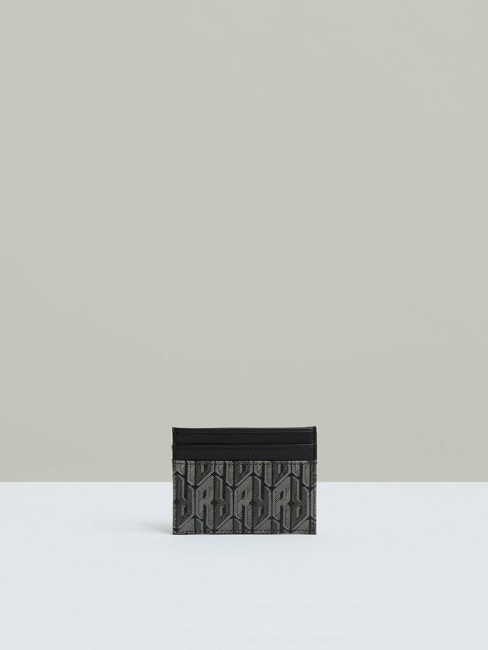 Men Monogram Canvas Card Holder in Black