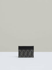Men Monogram Canvas Card Holder in Black