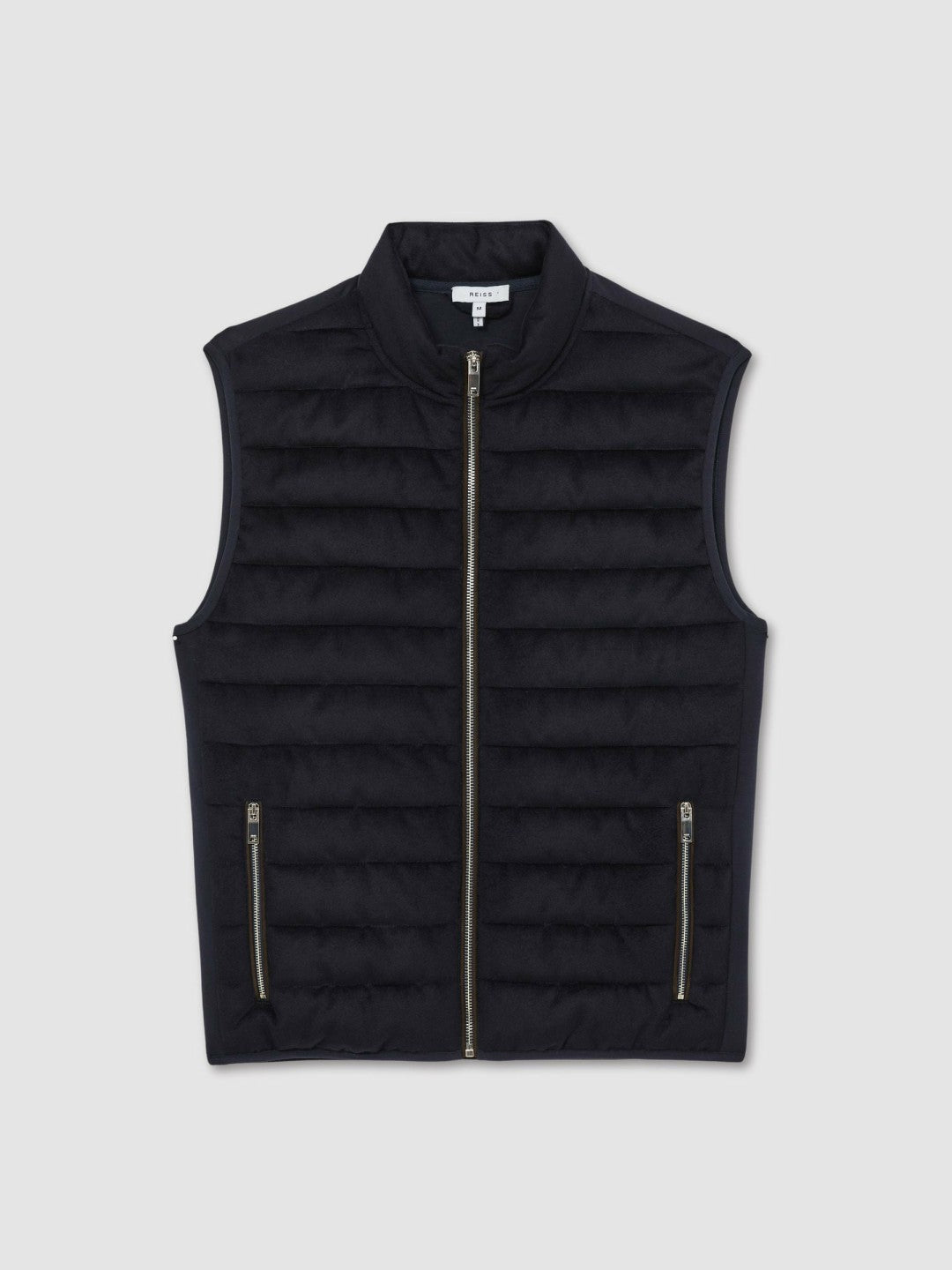 Men Brushed Jersey Quilted Gilet in Navy