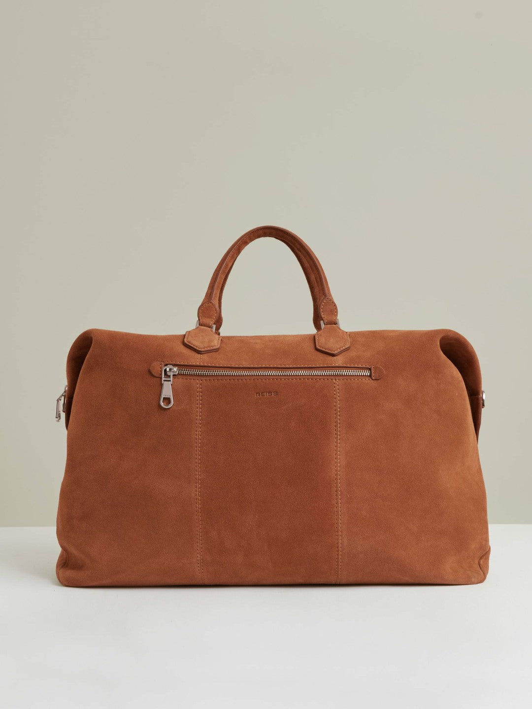 Men Suede Holdall in Light Tan