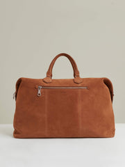 Men Suede Holdall in Light Tan