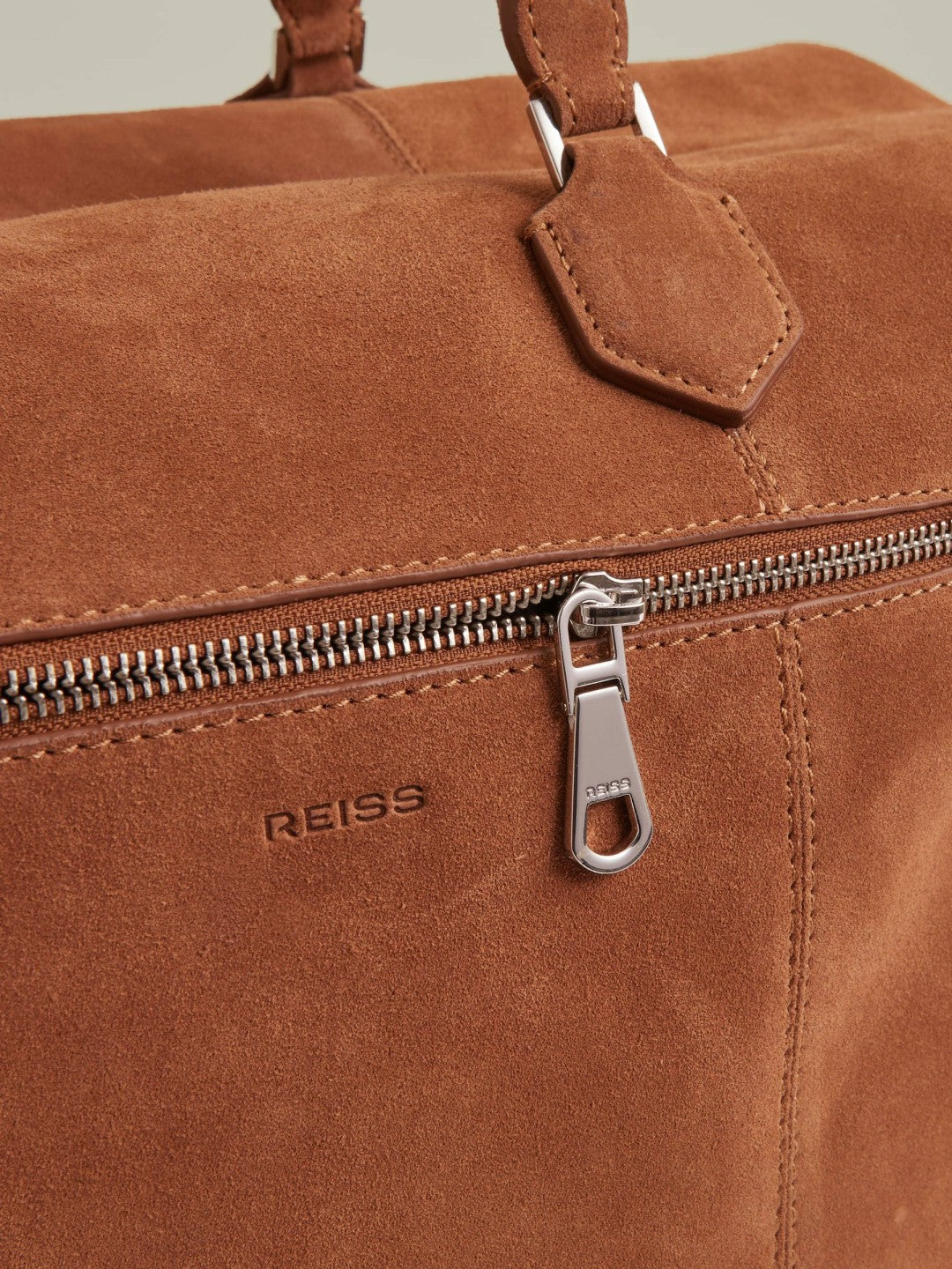 Men Suede Holdall in Light Tan