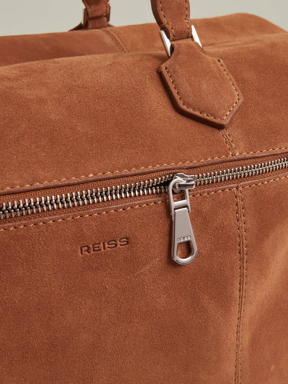 Men Suede Holdall in Light Tan