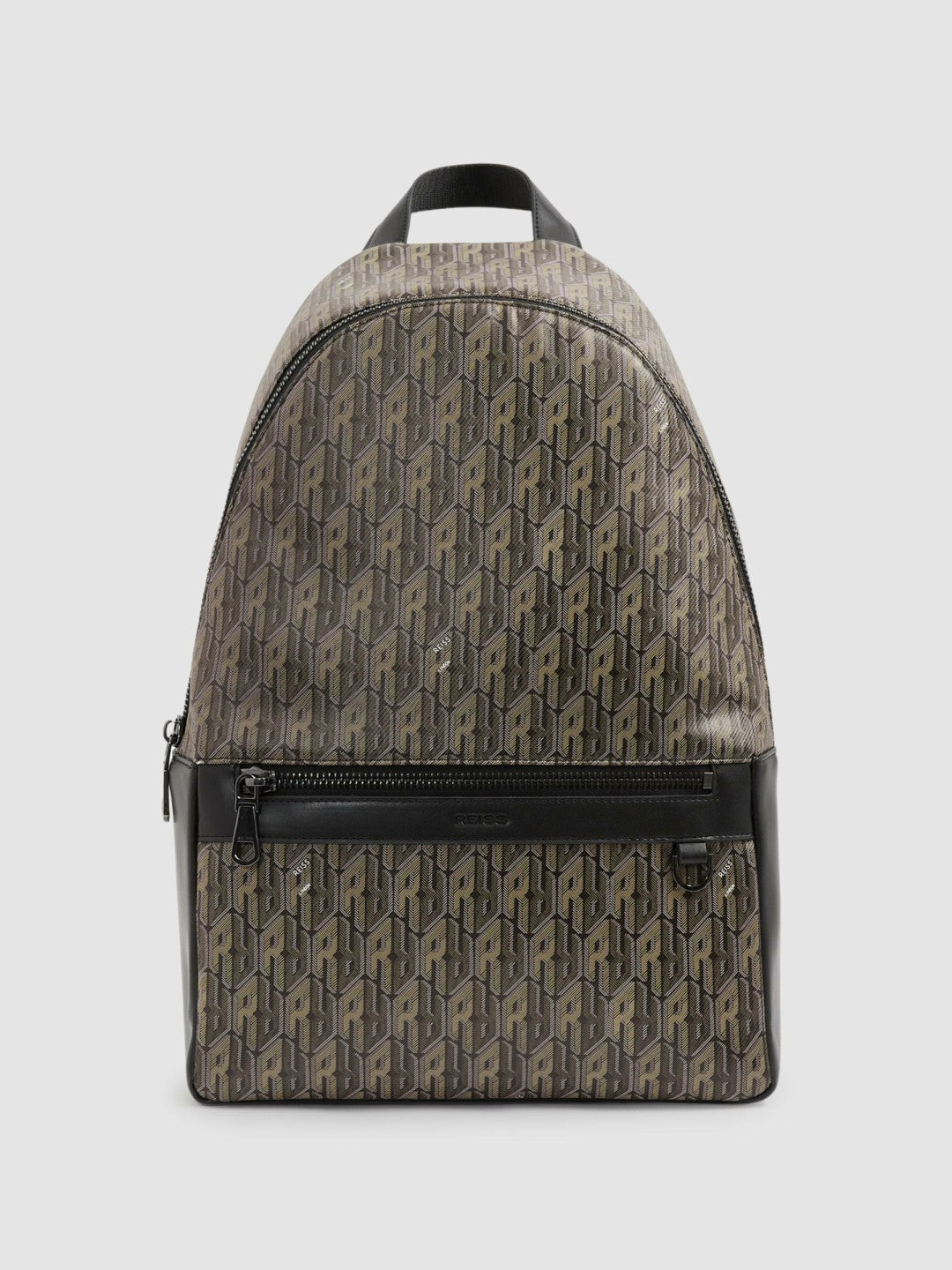 Men Monogram-Print Coated-Canvas Backpack in Grey Multi