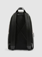 Men Monogram-Print Coated-Canvas Backpack in Grey Multi