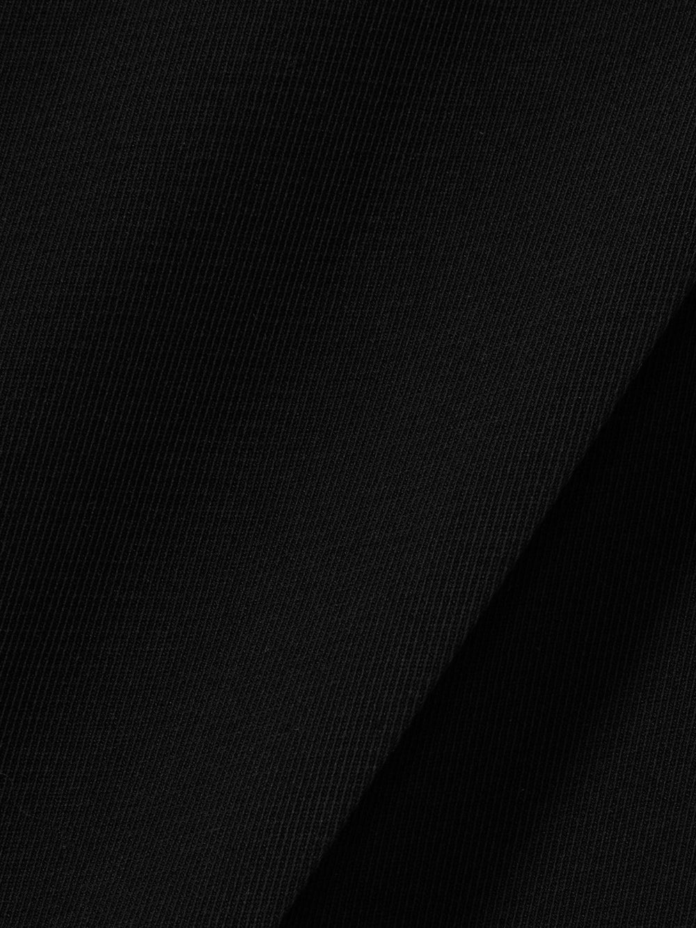 Women Petite Elasticated-Waist Wide-Leg Twill Trousers in Black