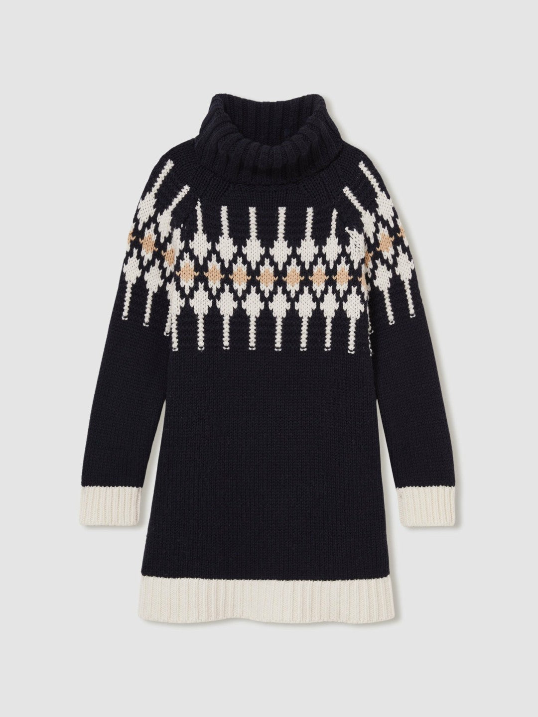 Children & Baby 9-13 yrs Wool-Blend Fair Isle Roll-Neck Dress in Navy