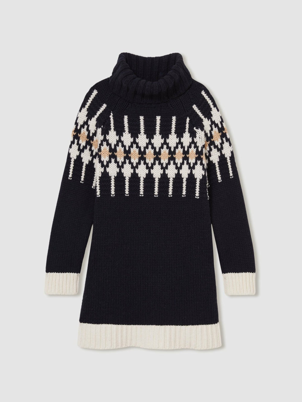 Children & Baby 9-13 yrs Wool-Blend Fair Isle Roll-Neck Dress in Navy