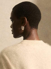 Women Geometric Hoop Earrings in Gold Tone