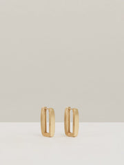 Women Geometric Hoop Earrings in Gold Tone
