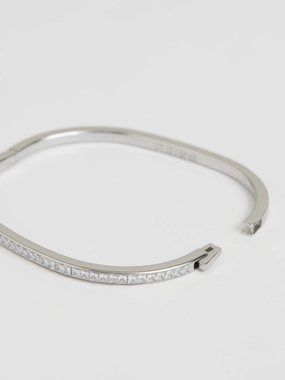 Women Hinged Crystal Cuff in Silver