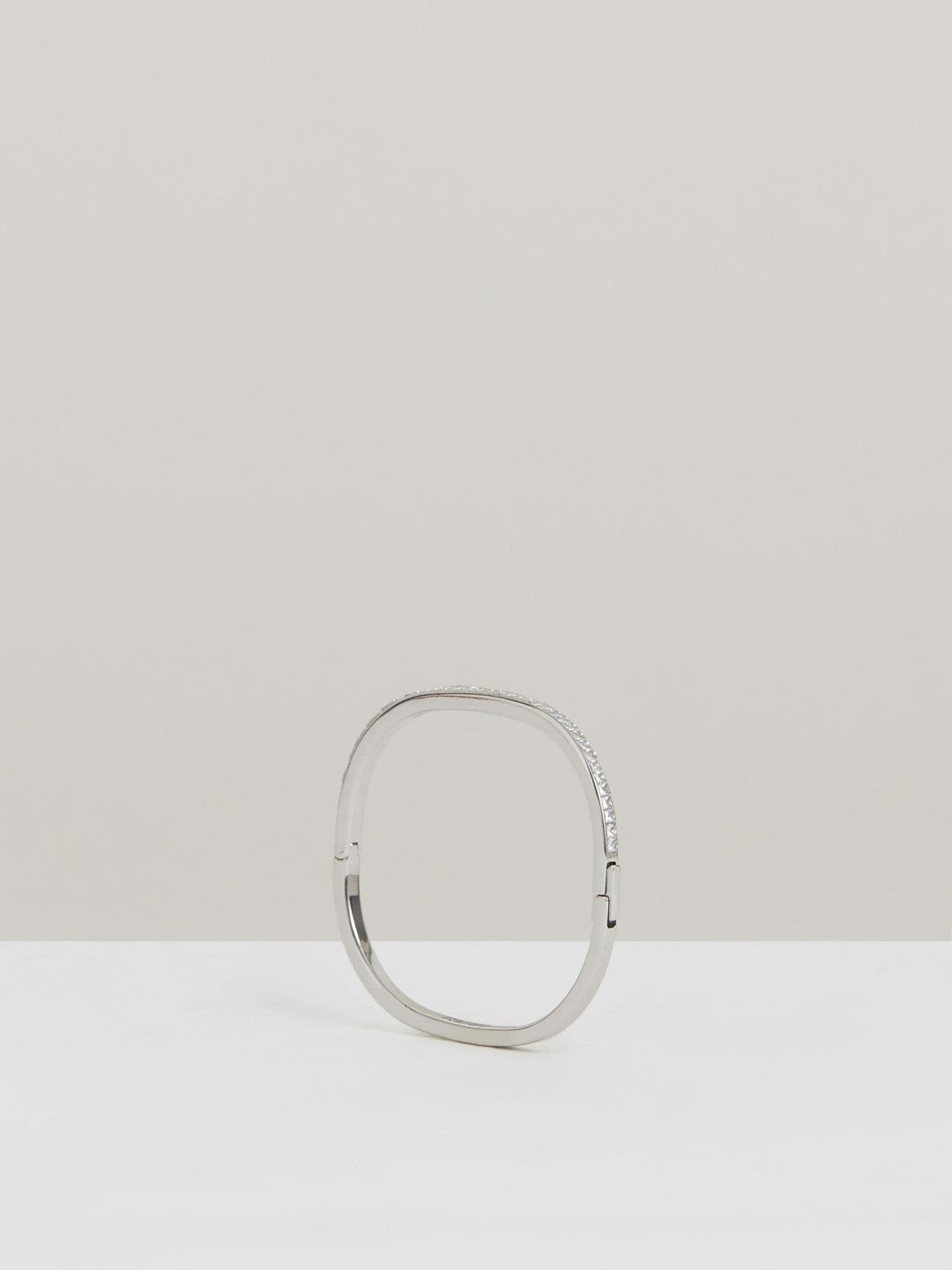 Women Hinged Crystal Cuff in Silver