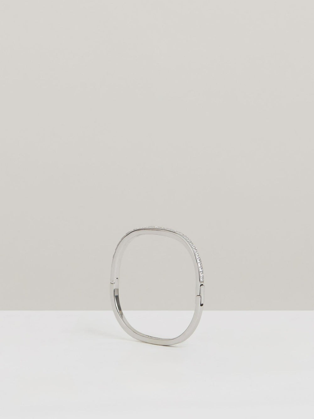 Women Hinged Crystal Cuff in Silver