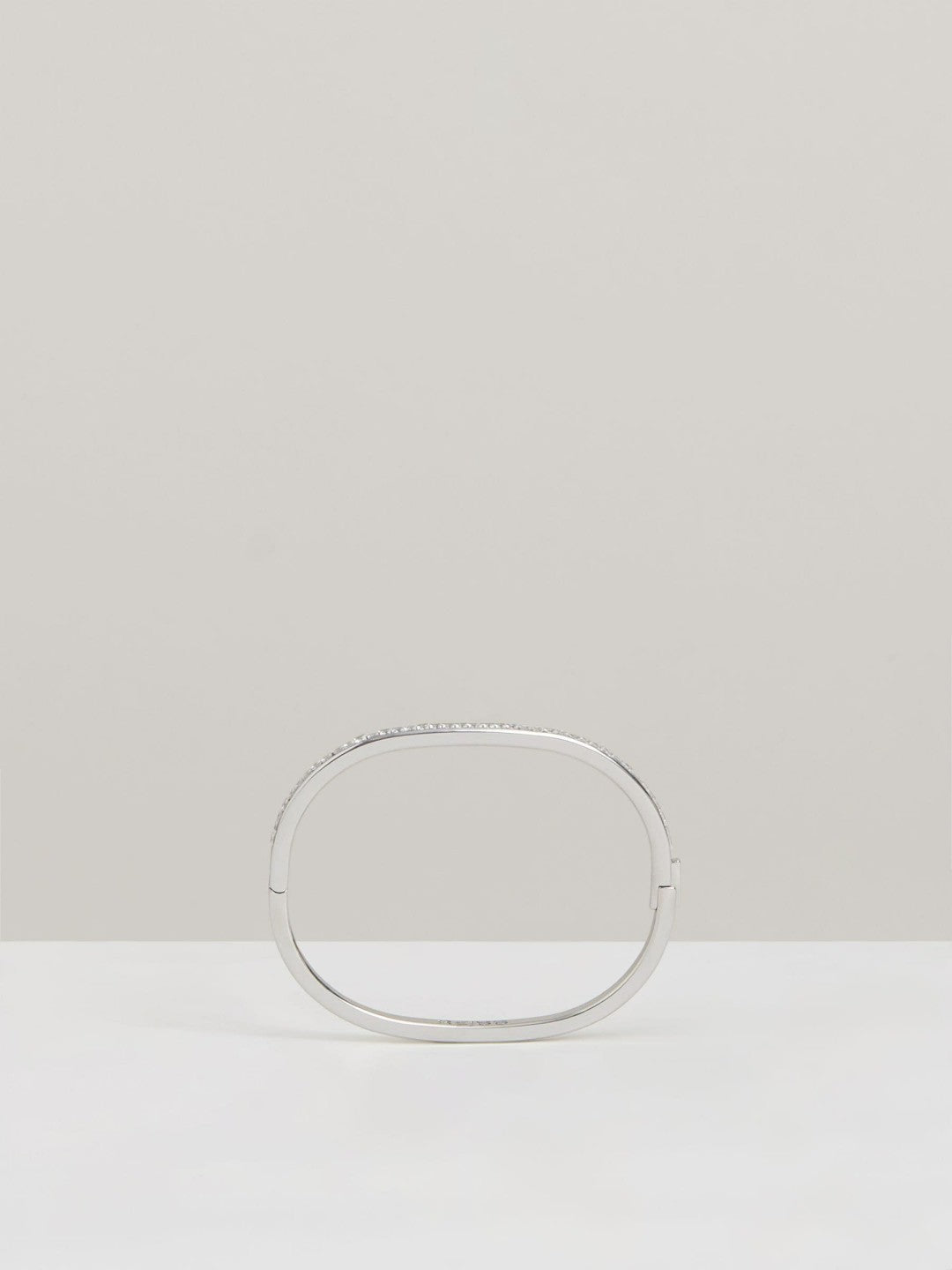 Women Hinged Crystal Cuff in Silver