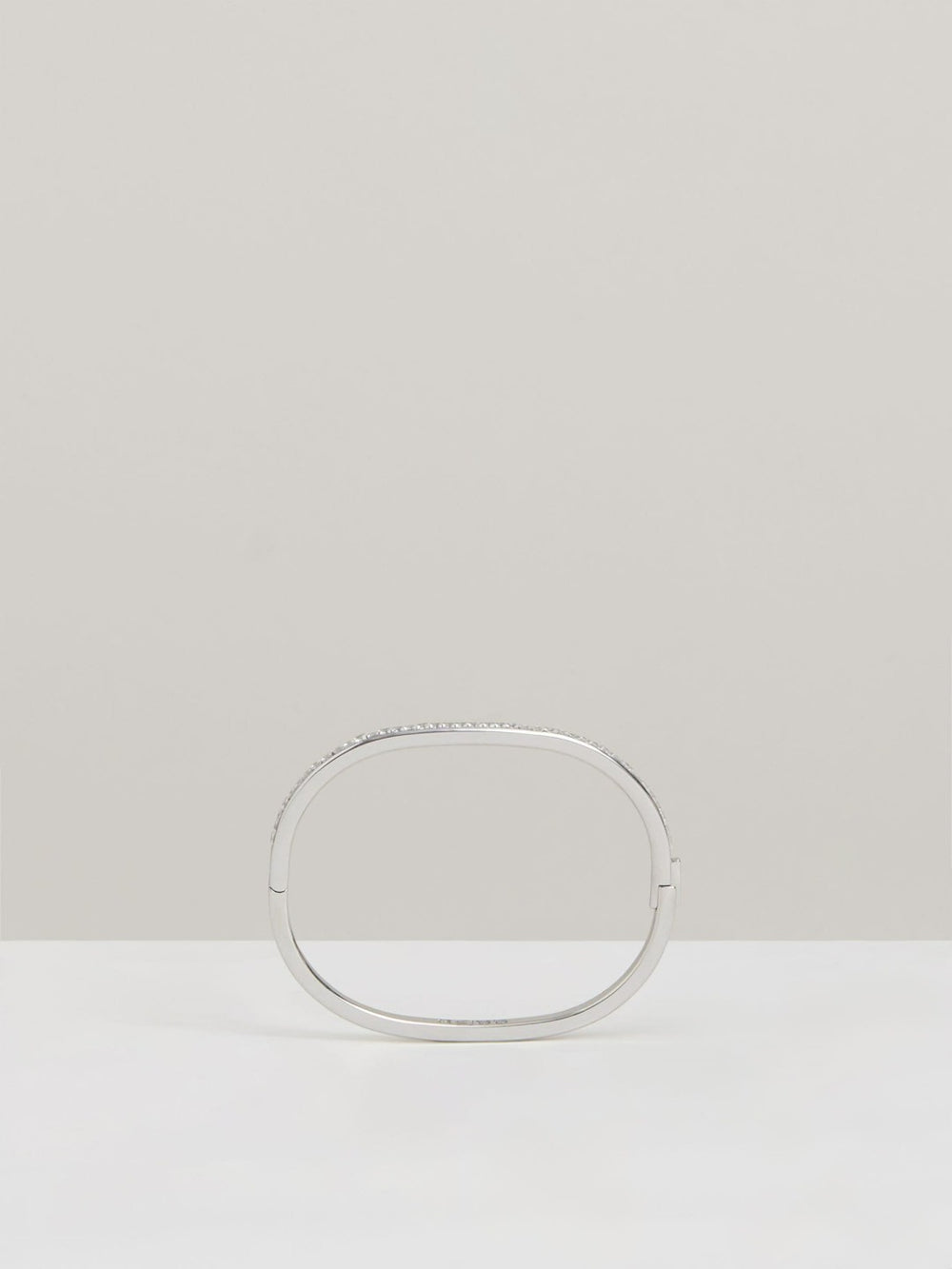 Women Hinged Crystal Cuff in Silver