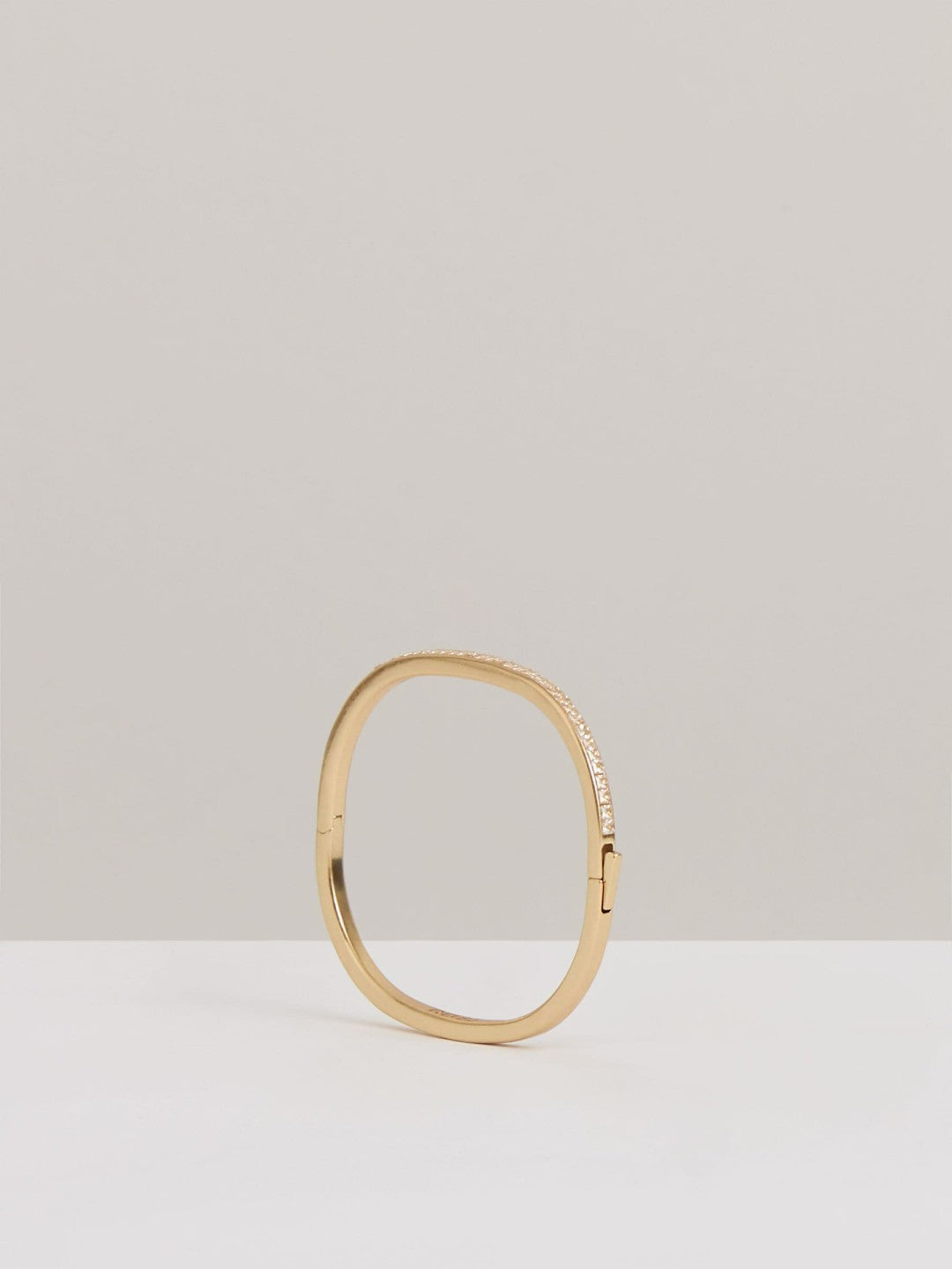 Women Hinged Crystal Cuff in Gold