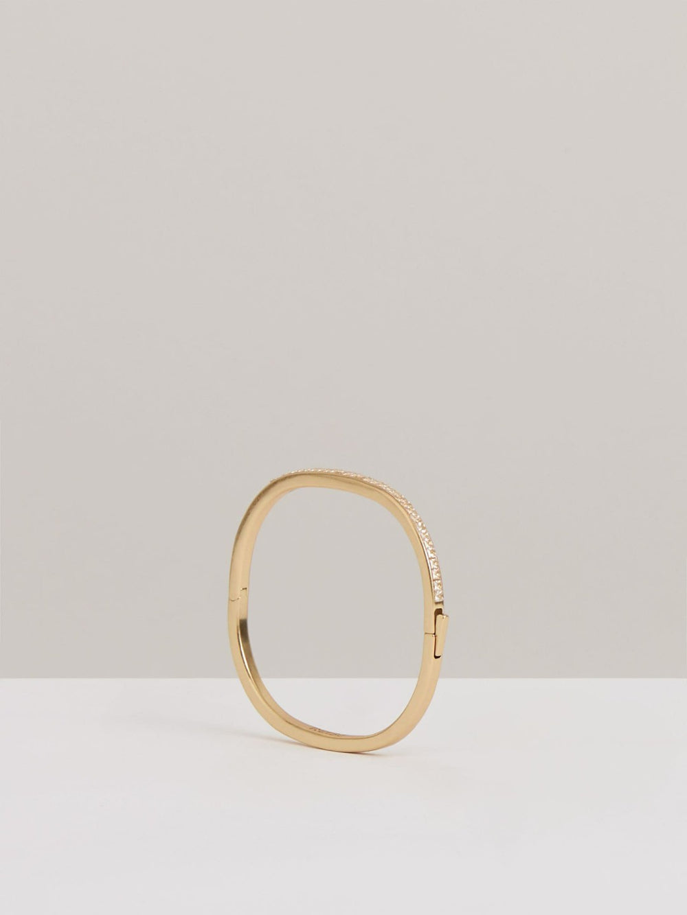 Women Hinged Crystal Cuff in Gold