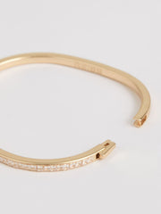 Women Hinged Crystal Cuff in Gold