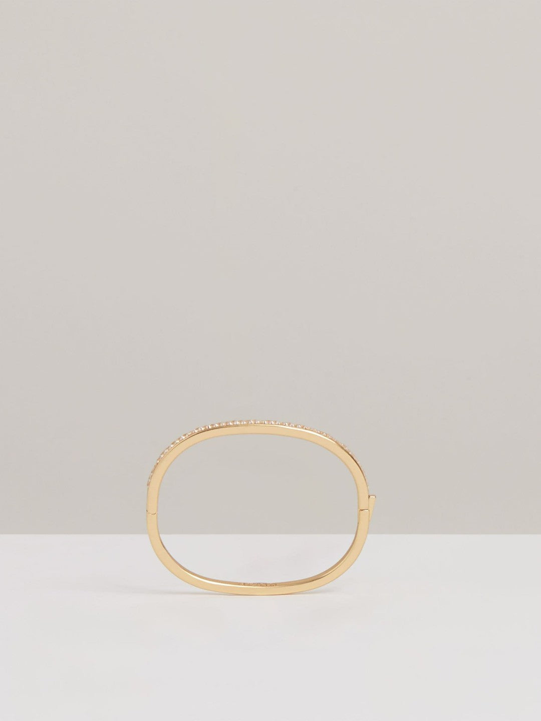 Women Hinged Crystal Cuff in Gold