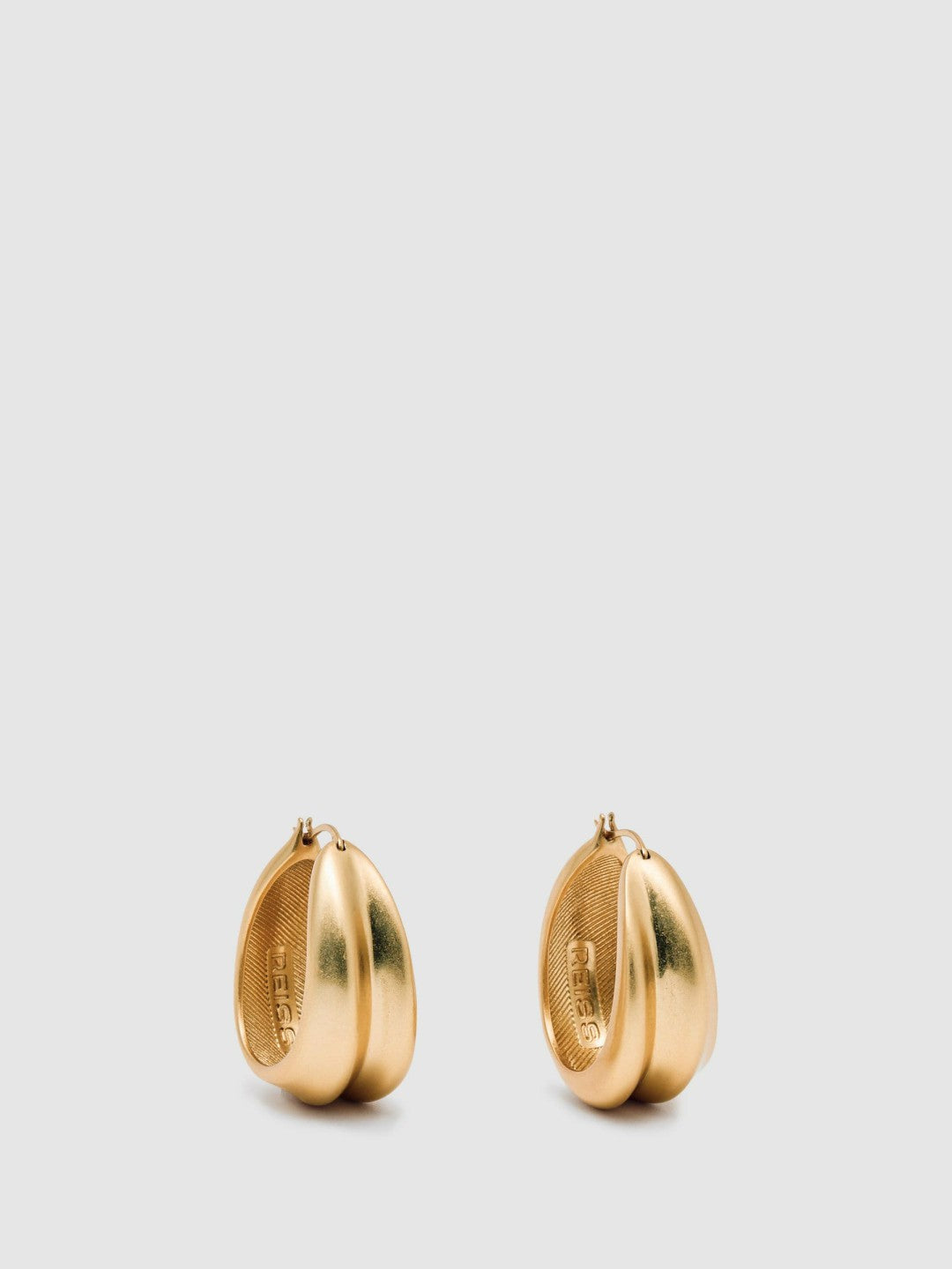Women Sculptural Hoop Earrings in Gold Tone