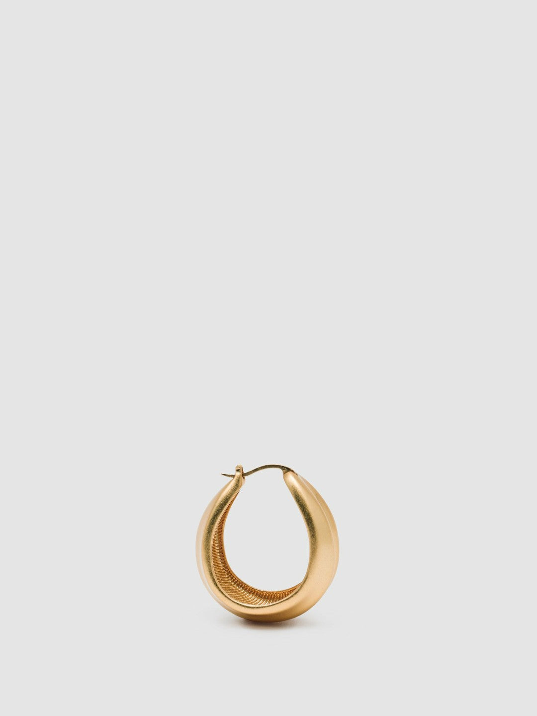 Women Sculptural Hoop Earrings in Gold Tone