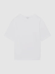 Men Cotton Garment-Dyed Oversized T-Shirt in White