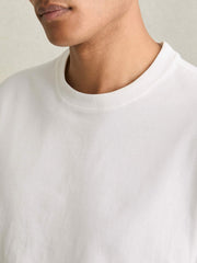 Men Cotton Garment-Dyed Oversized T-Shirt in White