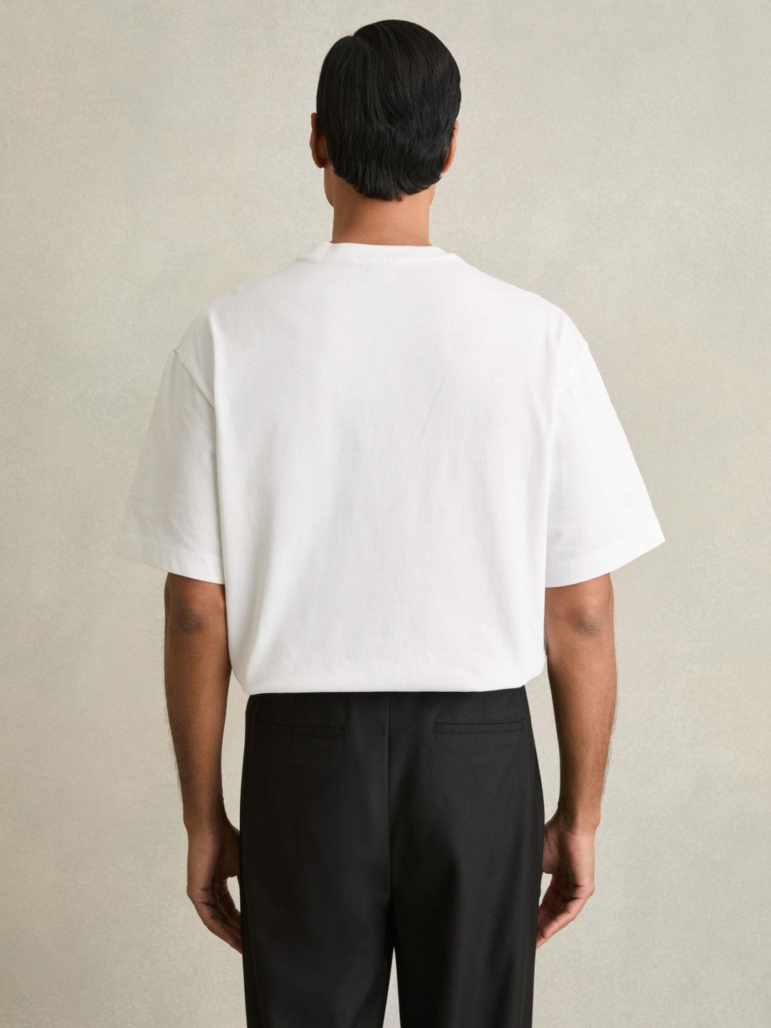 Men Cotton Garment-Dyed Oversized T-Shirt in White