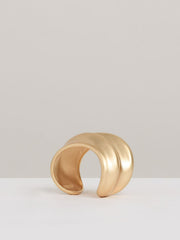 Women Sculptural Cuff in Gold Tone