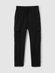 Children & Baby 3-9 yrs Technical Drawstring Trousers in Black