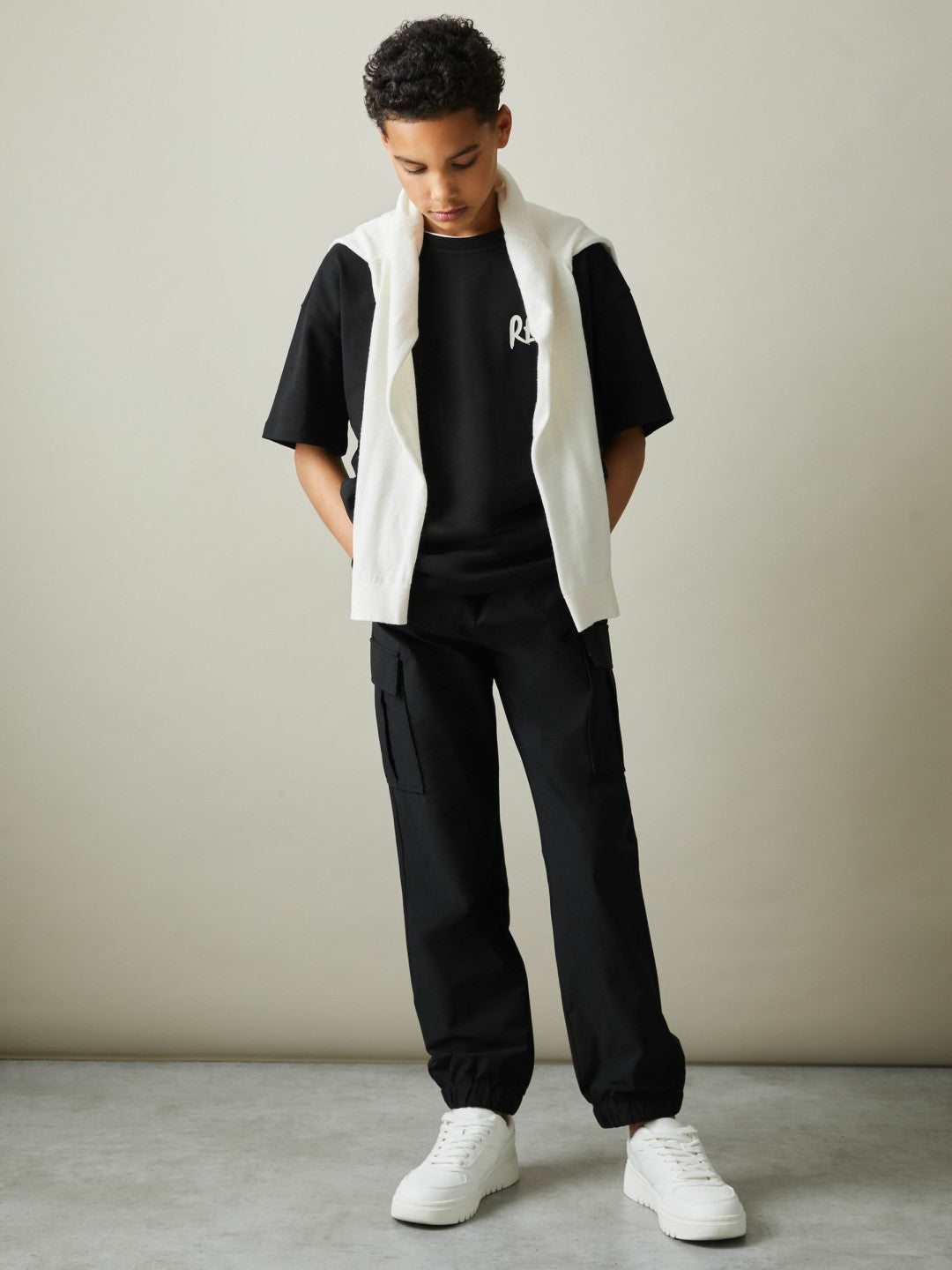 Children & Baby 9-14 yrs Technical Drawstring Trousers in Black