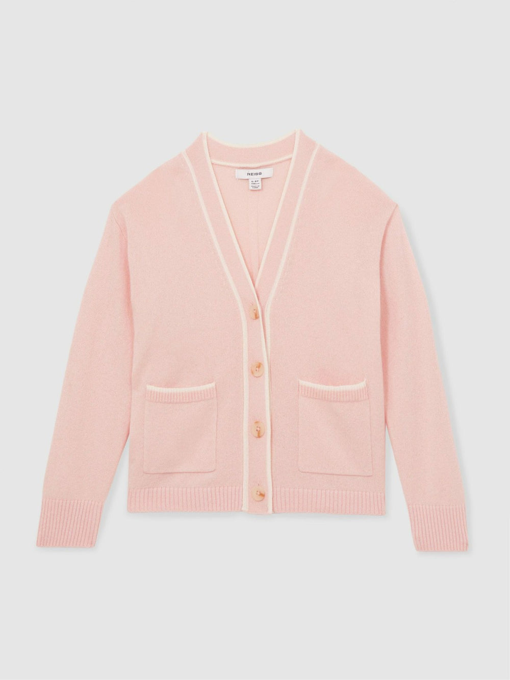Children & Baby 4-9 yrs Wool-Blend Stripe-Detail Cardigan With Cashmere in Pink