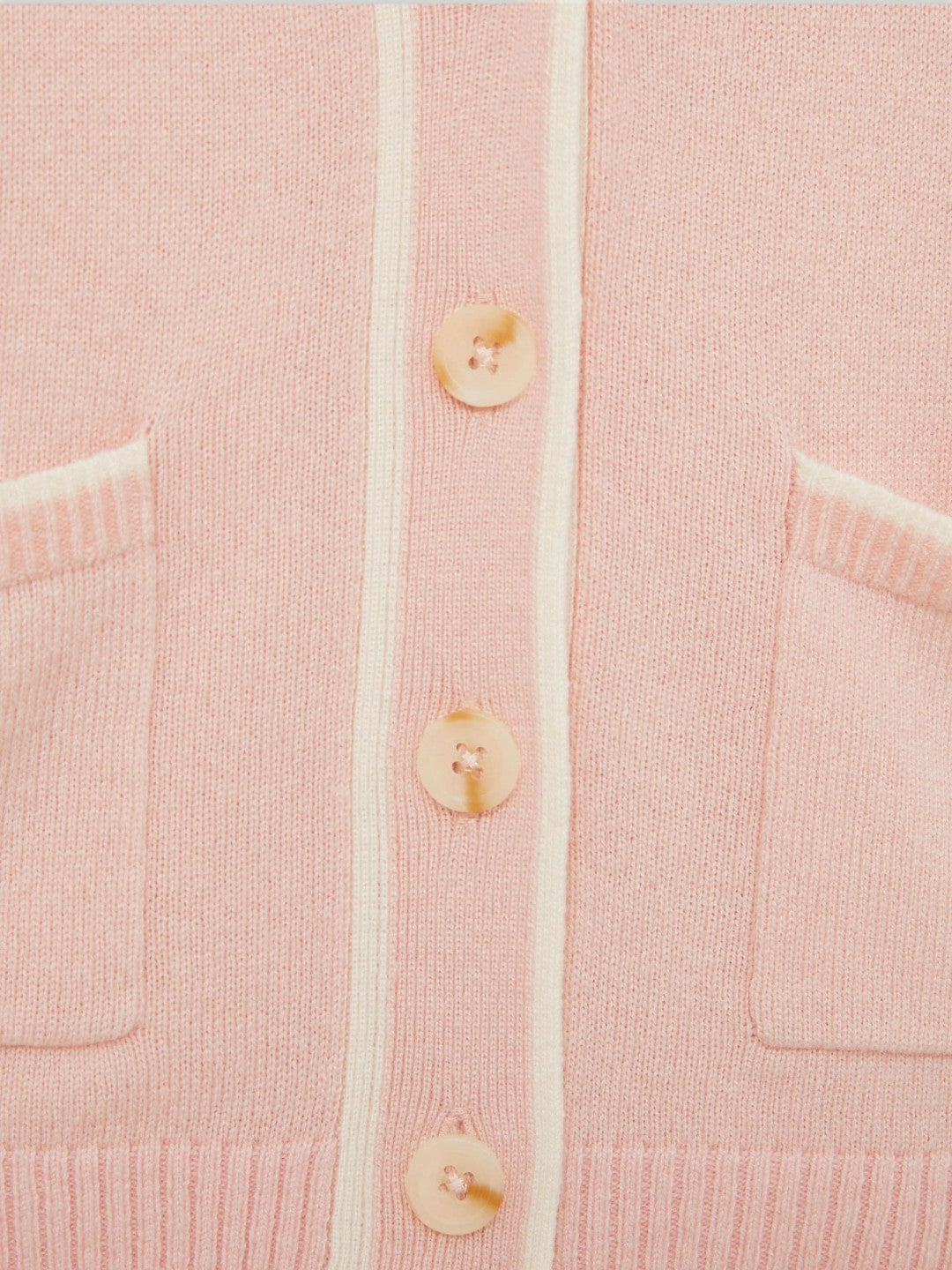 Children & Baby 4-9 yrs Wool-Blend Stripe-Detail Cardigan With Cashmere in Pink