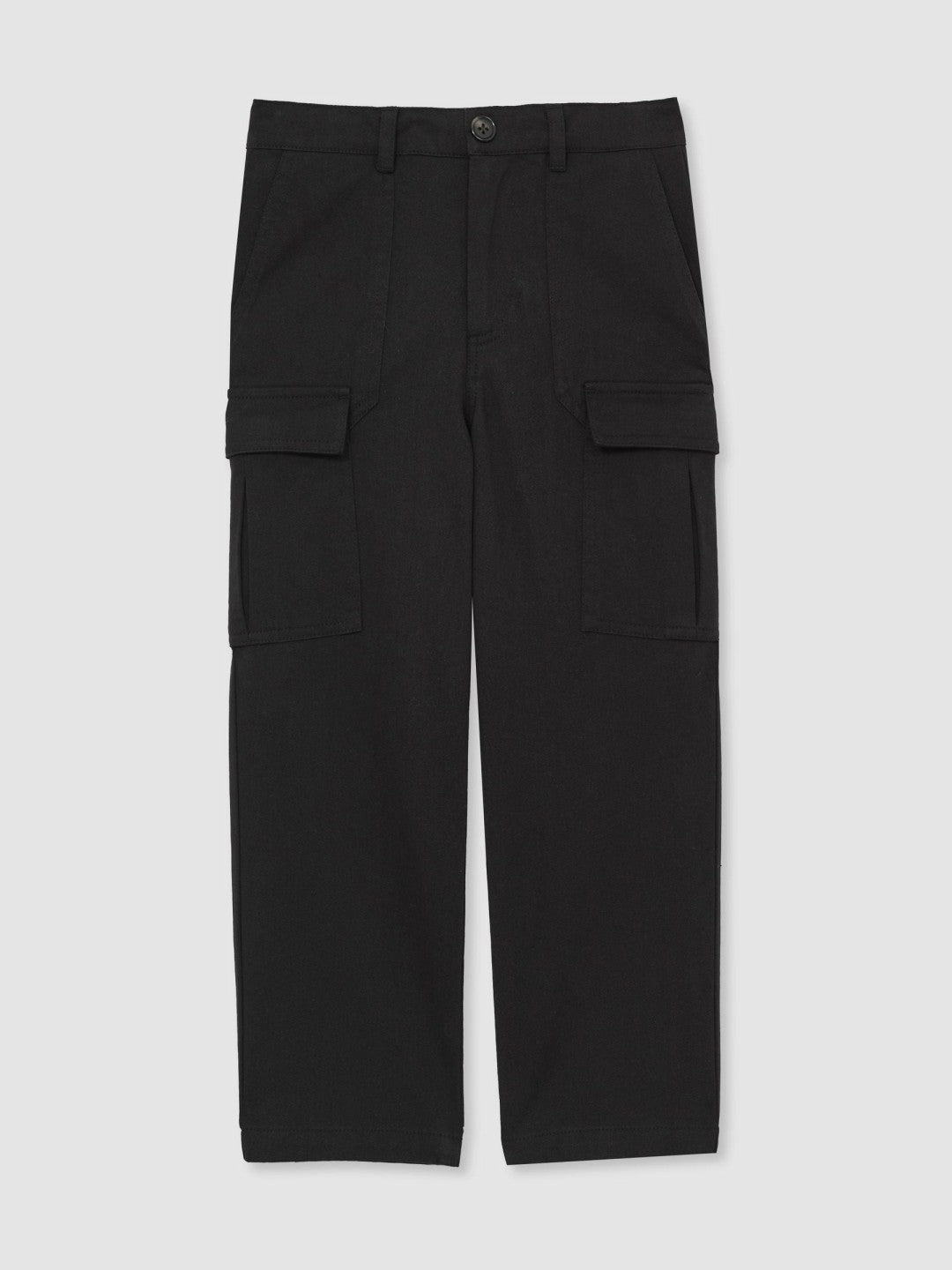 Children & Baby 3-9 yrs 100% Cotton Straight Leg Cargo Trousers in Black
