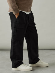 Children & Baby 3-9 yrs 100% Cotton Straight Leg Cargo Trousers in Black