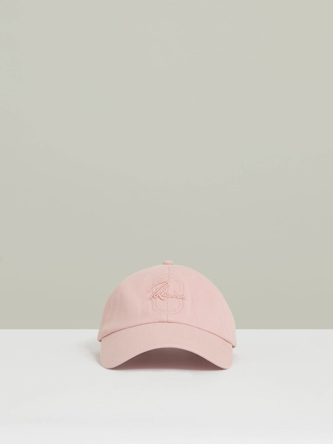 Men Cotton Logo-Embroidered Baseball Cap in Washed Pink