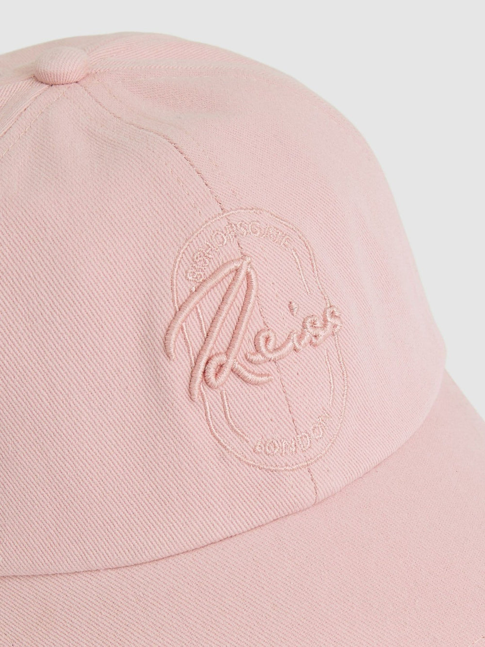 Men Cotton Logo-Embroidered Baseball Cap in Washed Pink