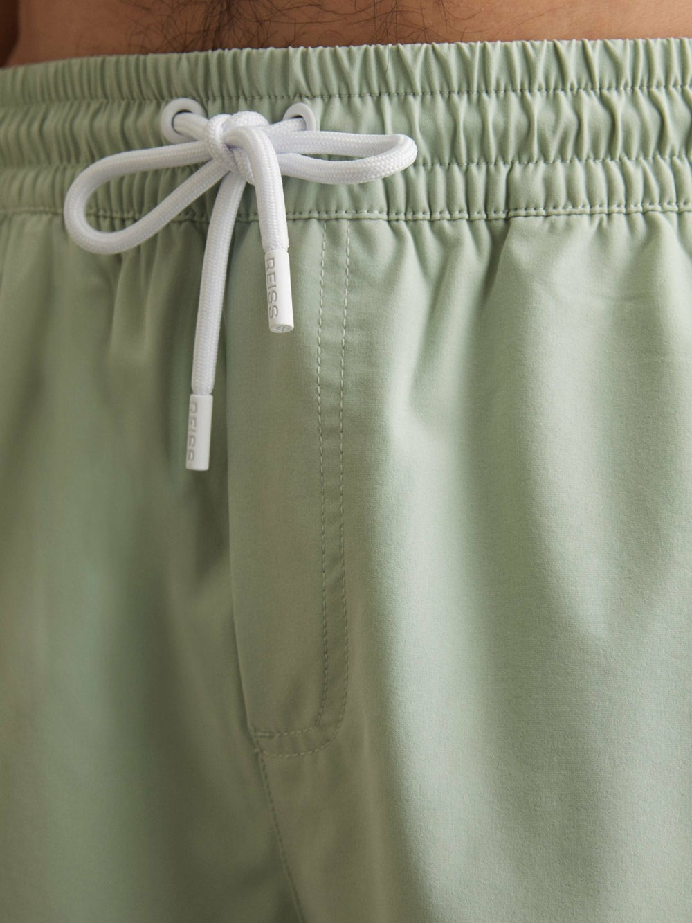 Men Drawstring Swim Shorts in Mint Green