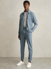 Men Drawstring Jersey Joggers in Airforce Blue