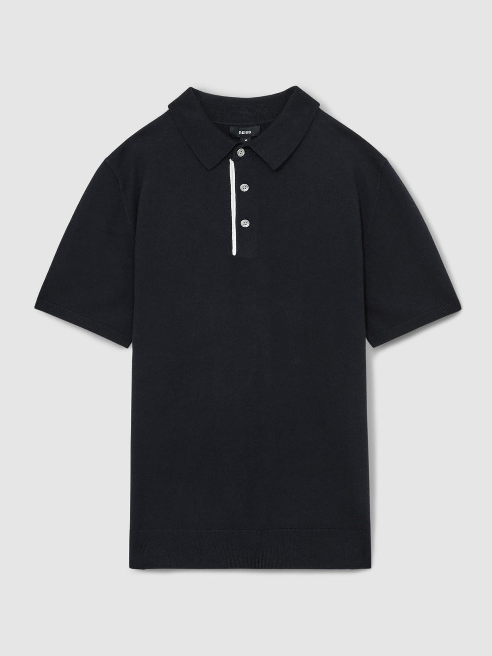 Men Contrast-Placket Polo Shirt With Cotton in Navy