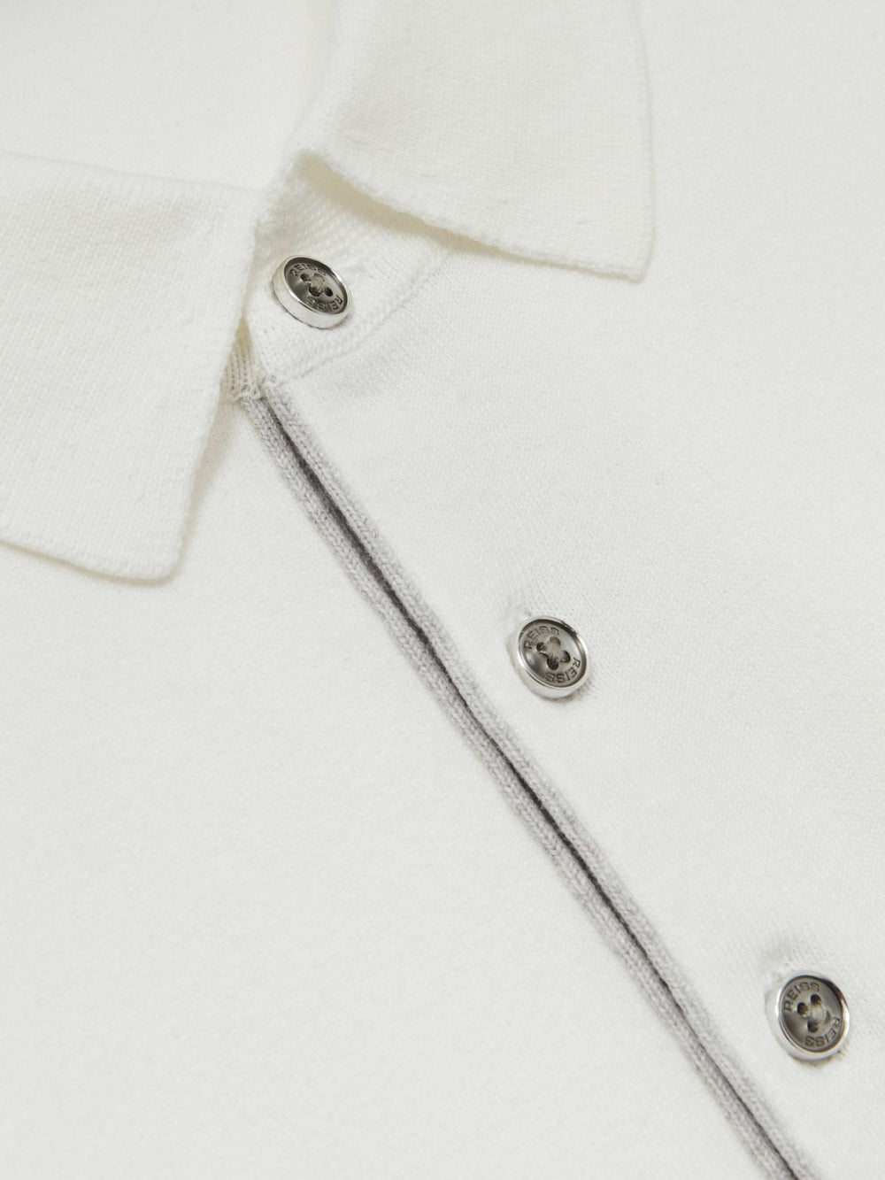 Men Contrast-Placket Polo Shirt With Cotton in White