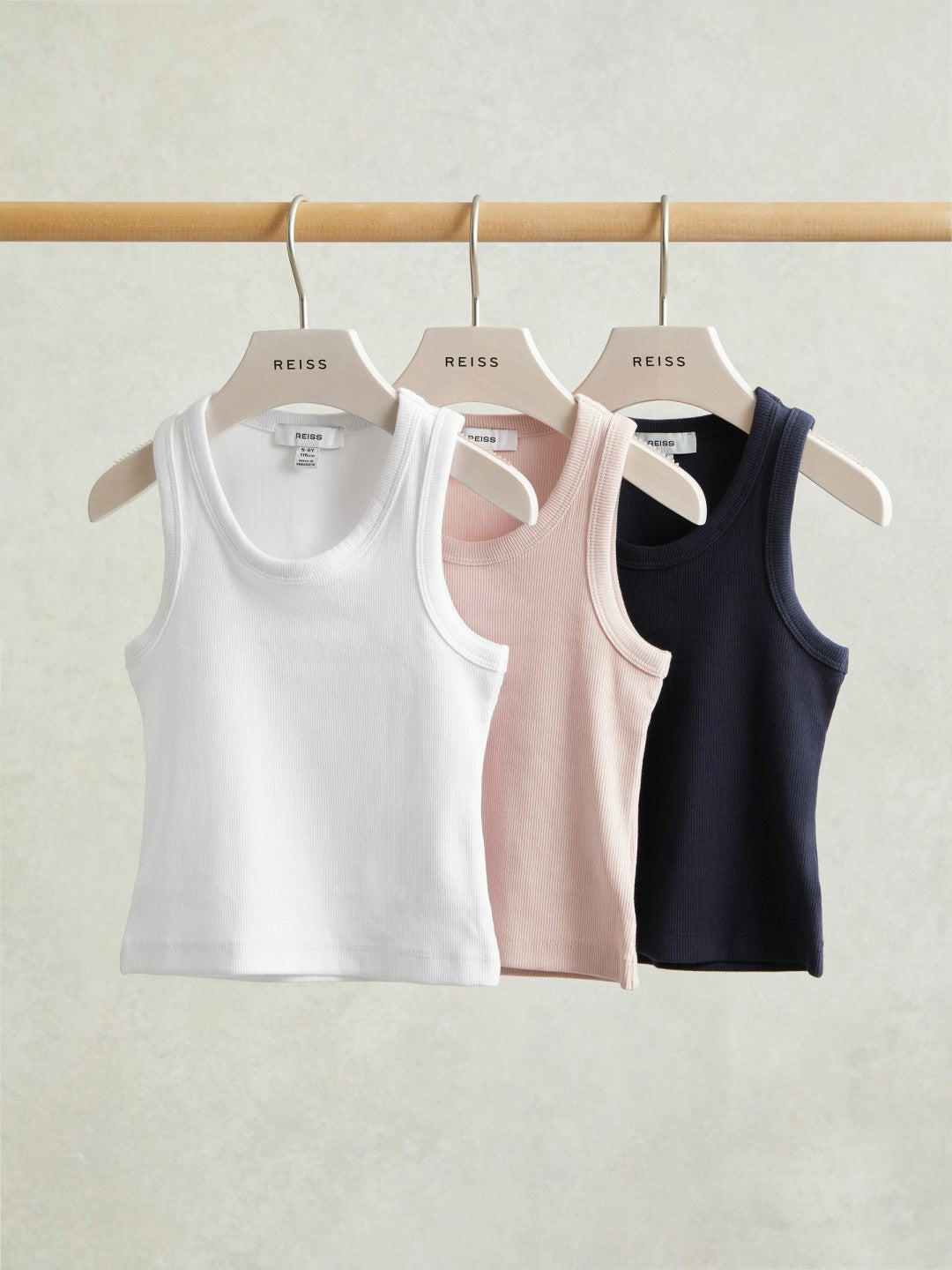Children & Baby 9-13 yrs Stretch-Cotton Ribbed Vest 3 Pack in Multicolour