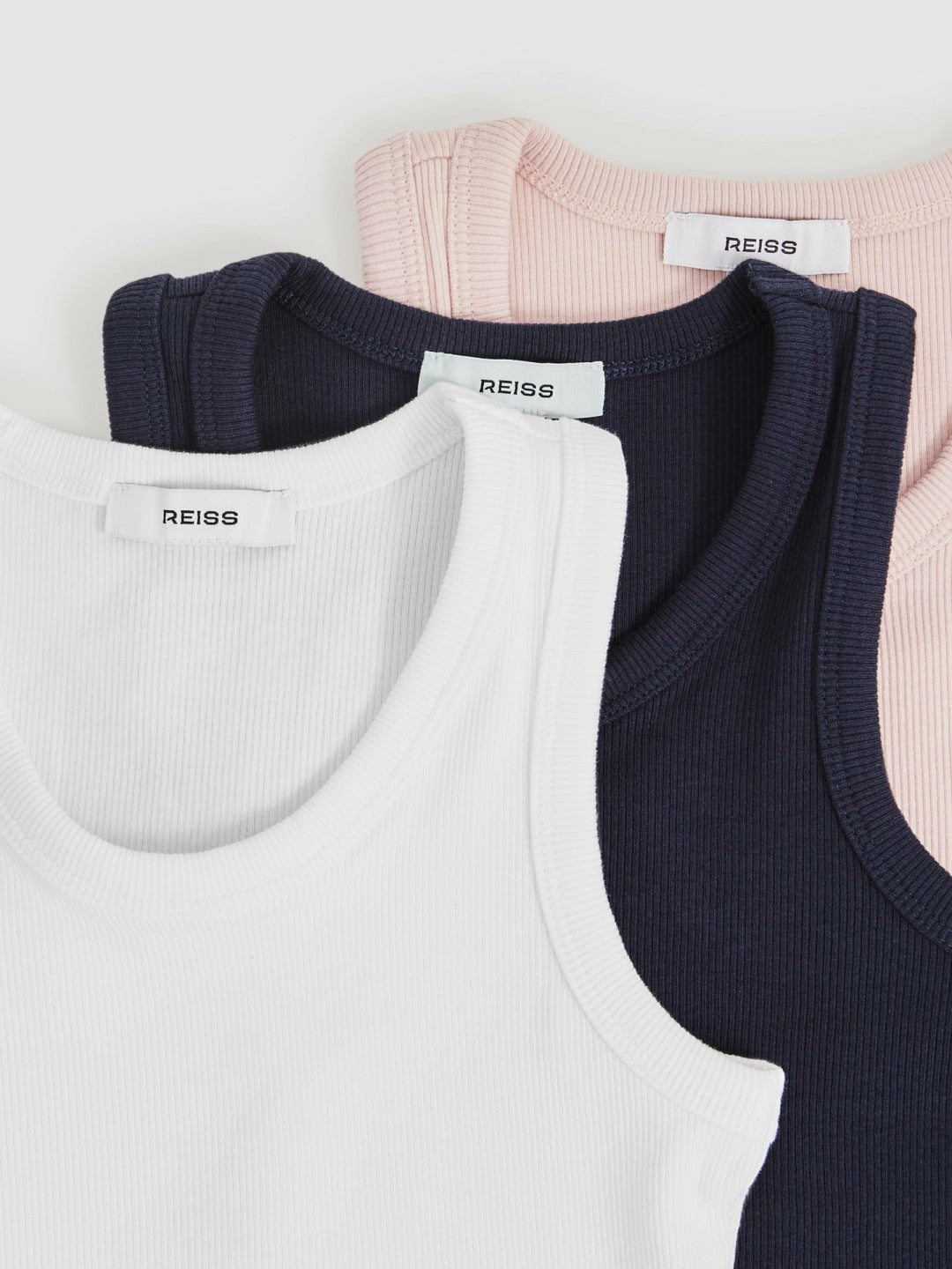 Children & Baby 9-13 yrs Stretch-Cotton Ribbed Vest 3 Pack in Multicolour