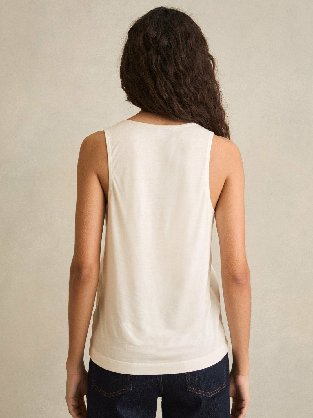 Women Silk-Front Cami Top in White