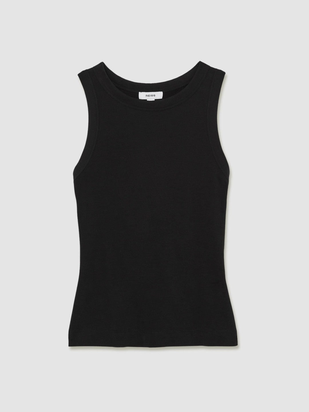 Women Stretch-Cotton Racerback Vest in Black