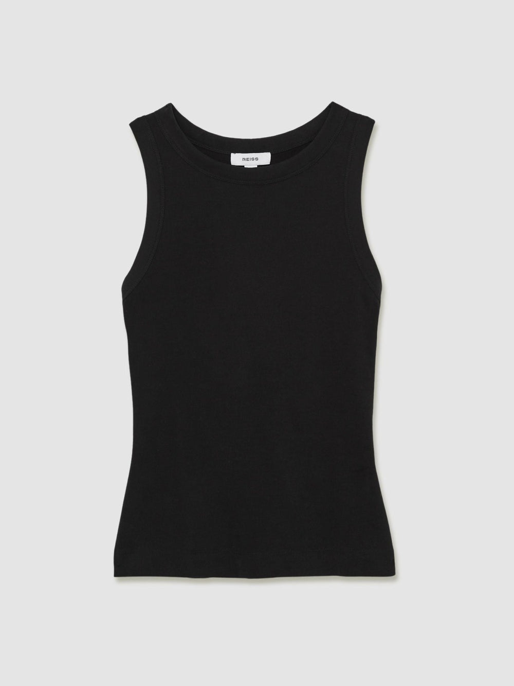 Women Stretch-Cotton Racerback Vest in Black