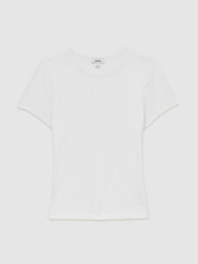 Women Stretch-Cotton Crew-Neck T-Shirt in White