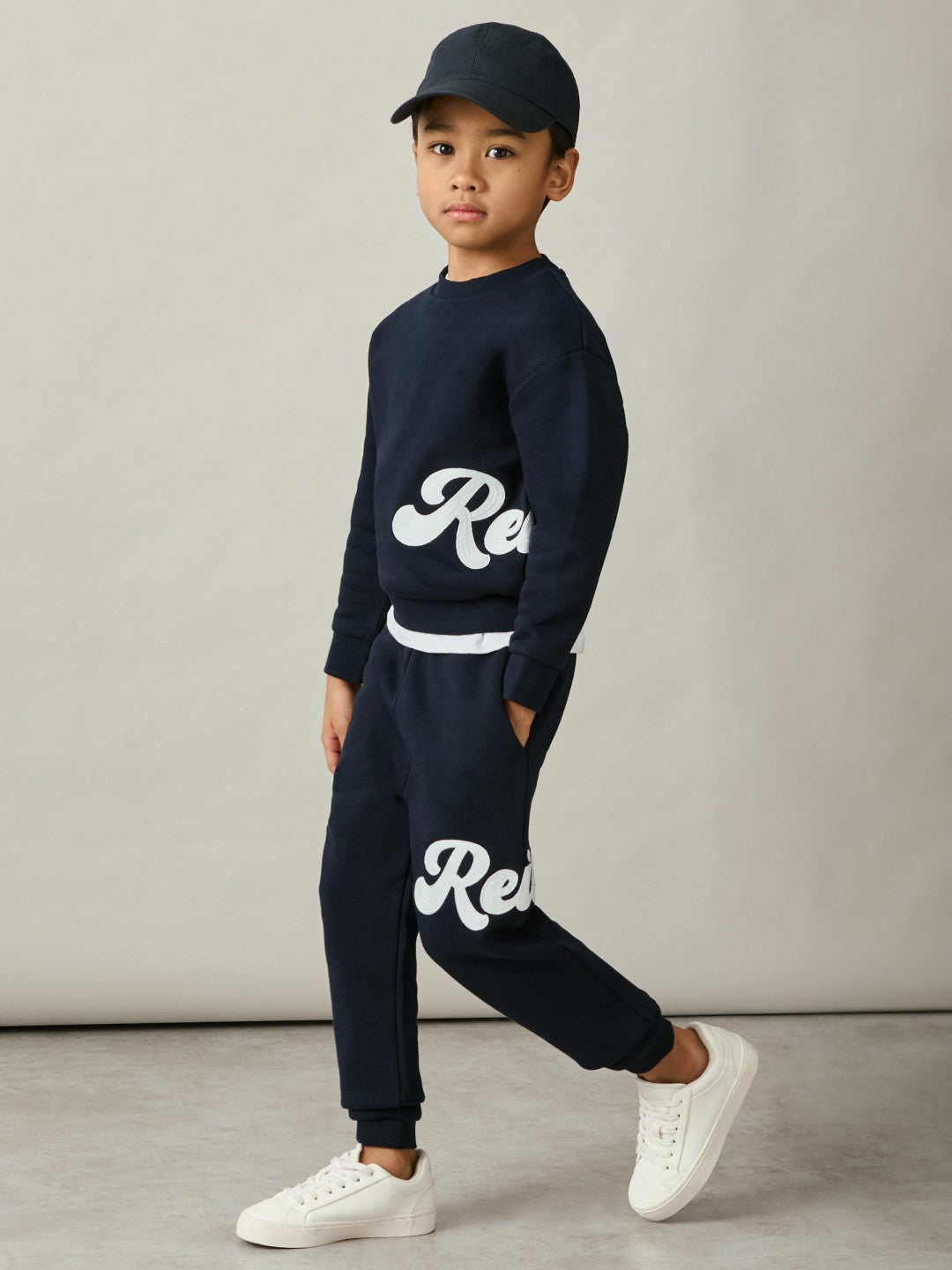 Children & Baby 9-13 yrs Cotton-Blend Logo Script Sweatshirt in Navy