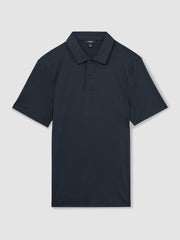 Men Cotton Short-Sleeve Polo Shirt in Navy